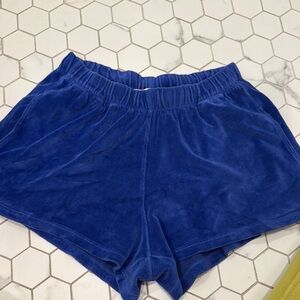 Women's Blue Velour Shorts - Suzie Kondi XS